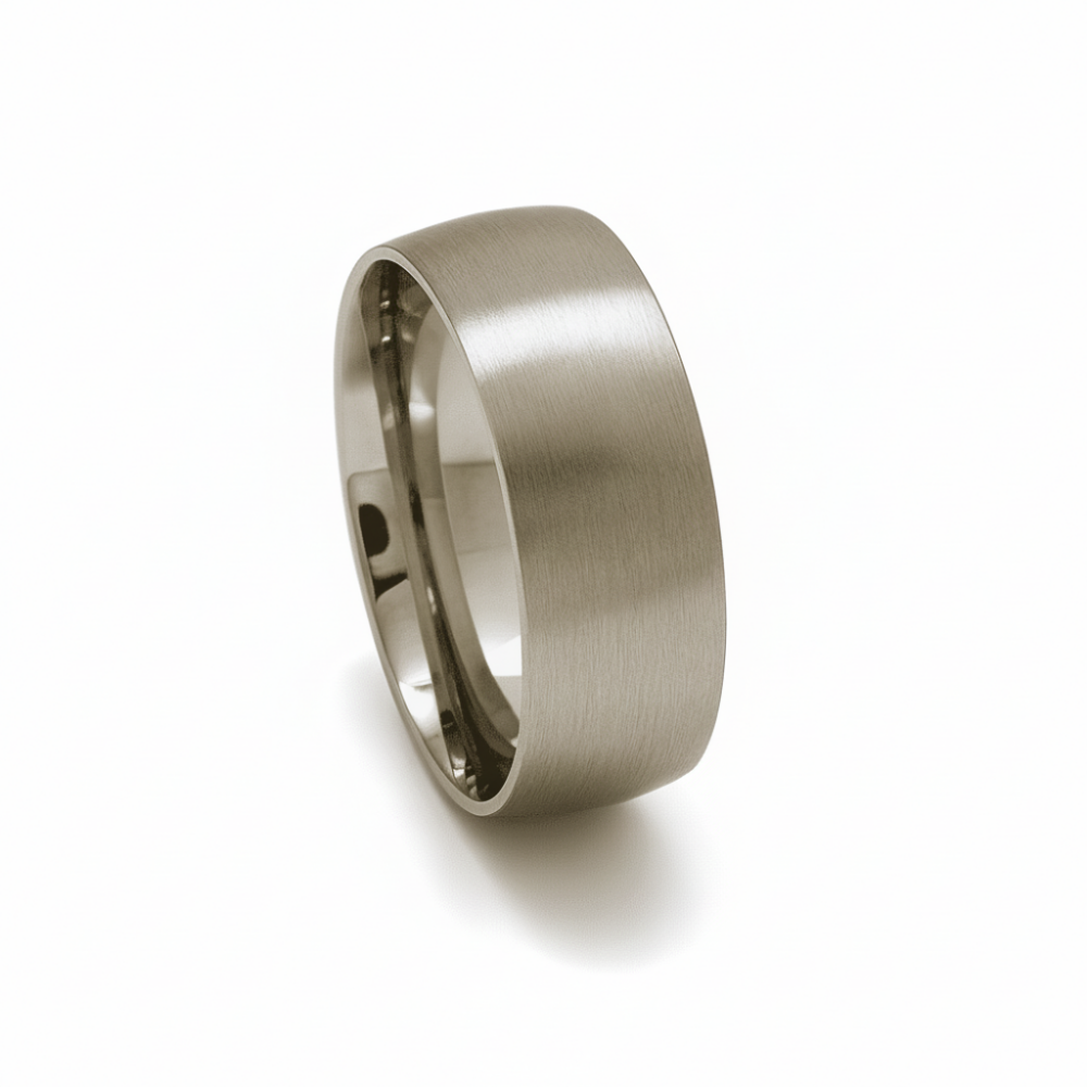 Gümüş Renk Klasik Tasarım 316L Kalite Paslanmaz Çelik Erkek Yüzük Alyans - 27 Ölçü - 3