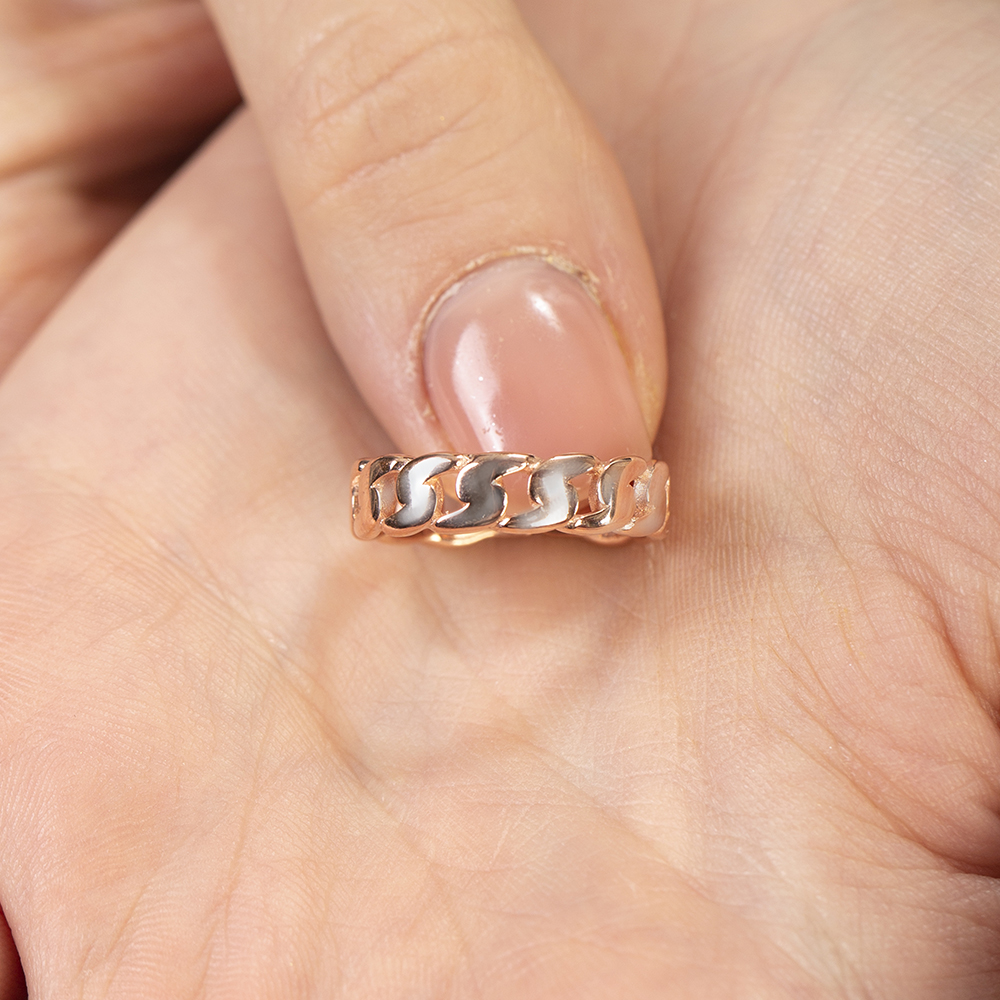 Gurmet Tasarım Rose Renk Ayarlanabilir Ölçü 925 Ayar Gümüş Kadın Yüzük - 3