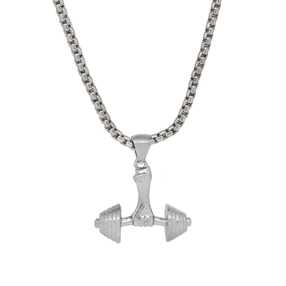 Halter Tasarım Gümüş Renk Zincir Pirinç Kolye - 3
