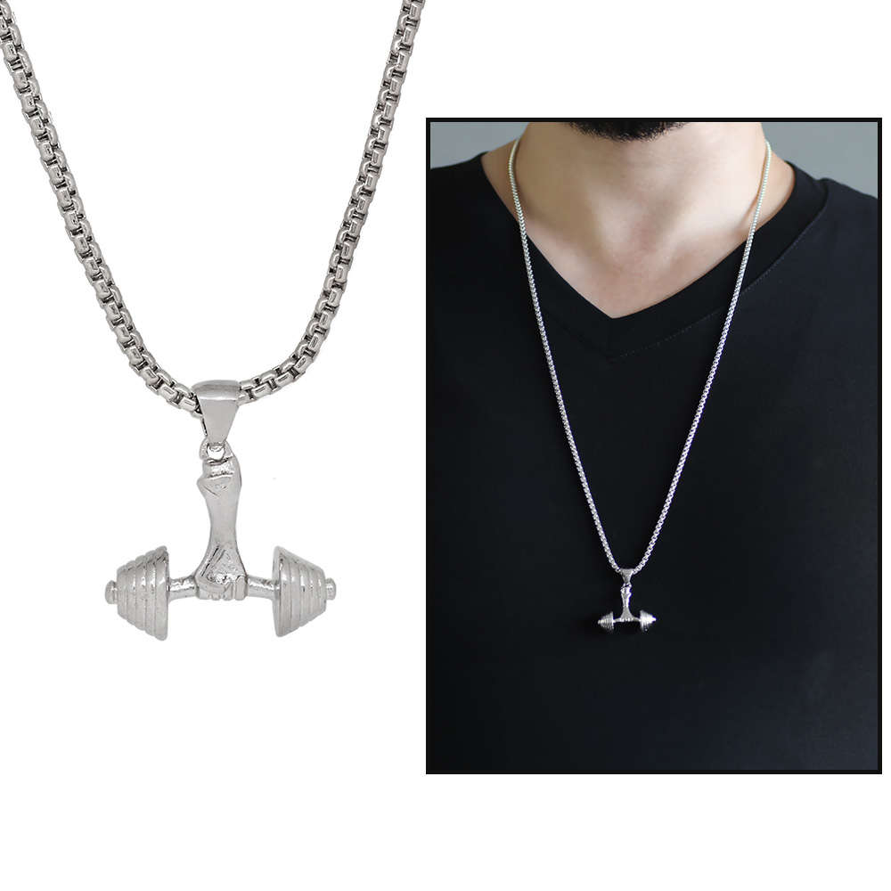 Halter Tasarım Gümüş Renk Zincir Pirinç Kolye - 1