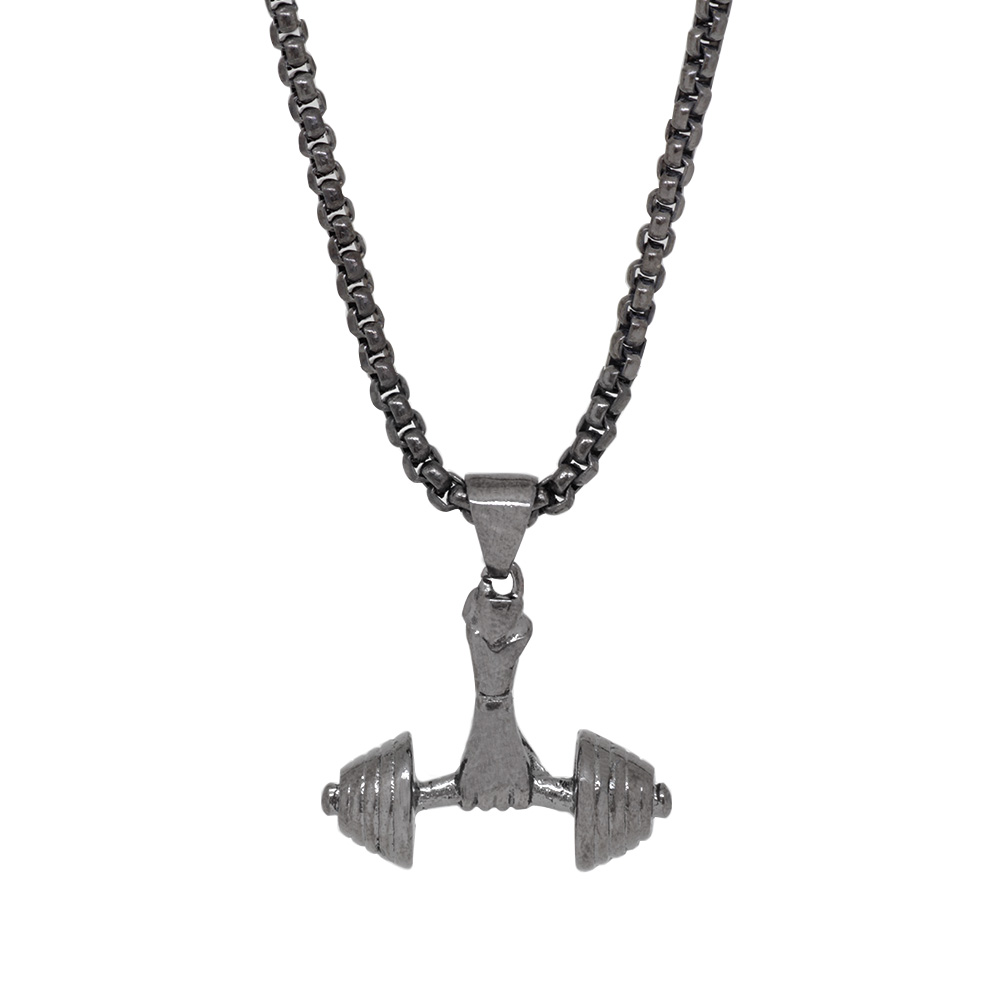 Halter Tasarım Siyah Renk Zincir Pirinç Kolye - 3