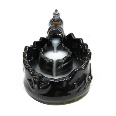 Havuz Tasarım Siyah Renkli Geri Akışkanlı Seramik Tütsülük - Tesbihane