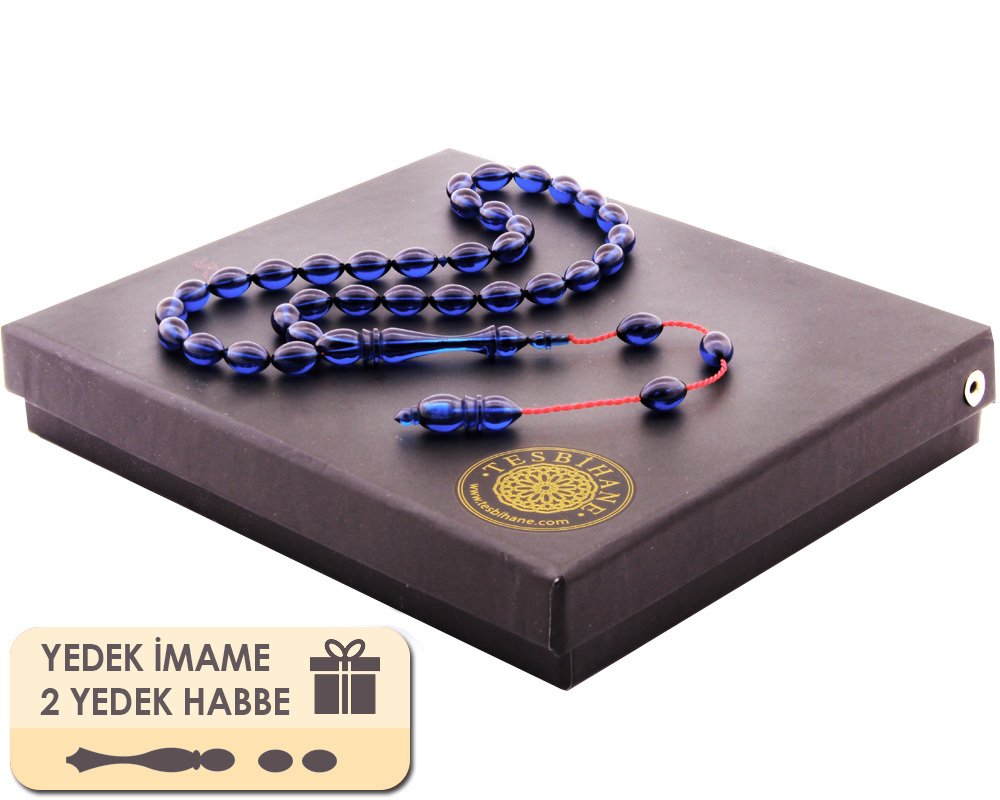 Hediye Kutulu Yedek İmame Habbeli Usta İşi Sıkma Kehribar Tesbih (Model-10) - 2