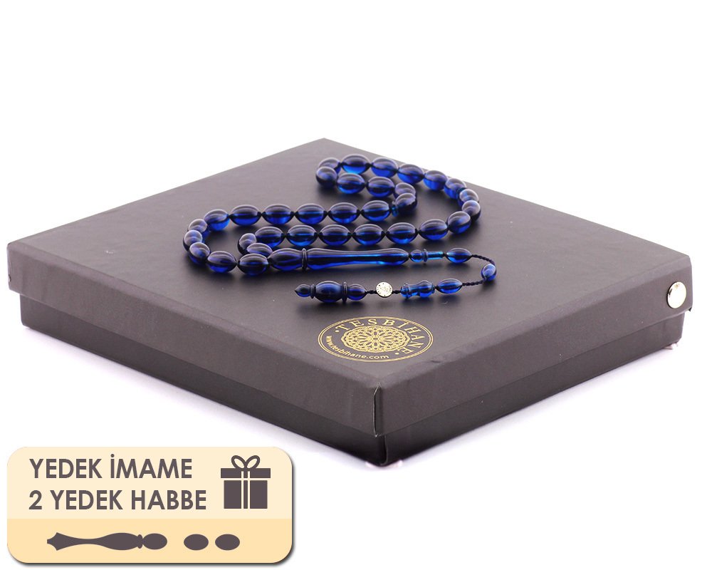 Hediye Kutulu Yedek İmame Habbeli Usta İşi Sıkma Kehribar Tesbih (Model-2) - 3