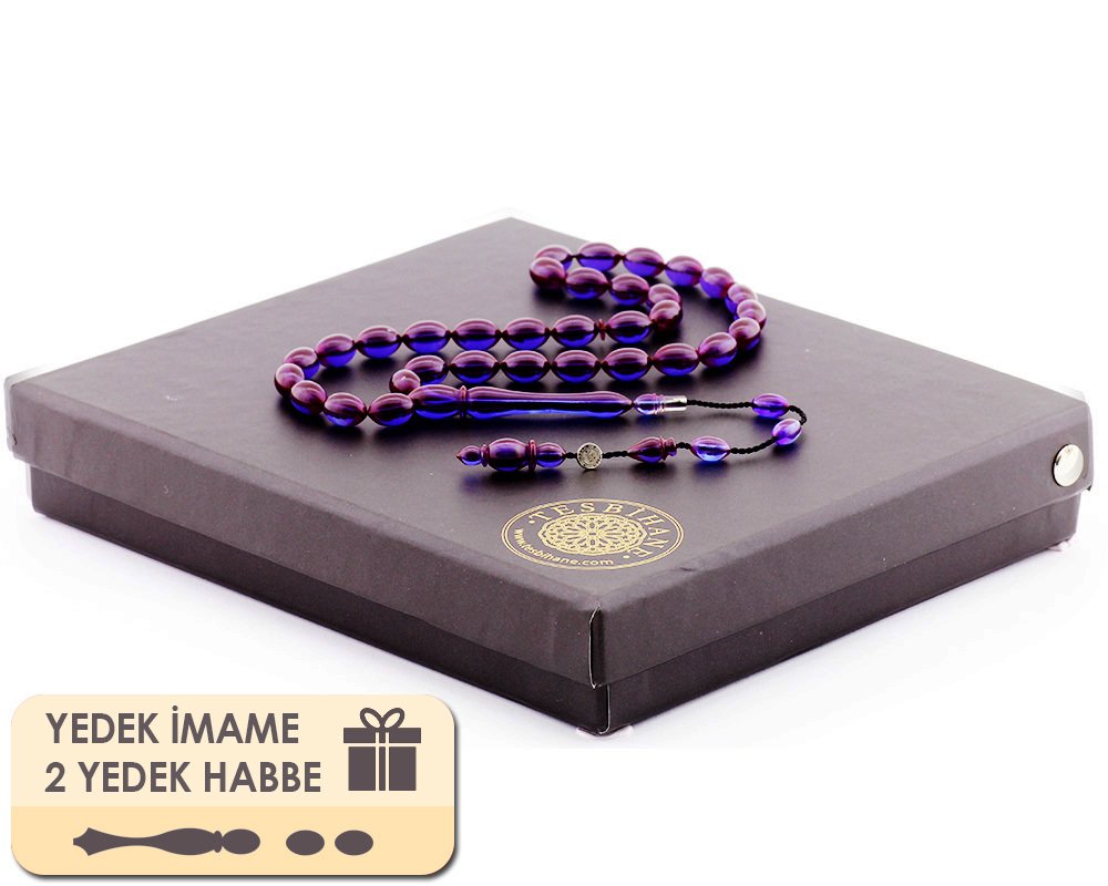 Hediye Kutulu Yedek İmame Habbeli Usta İşi Sıkma Kehribar Tesbih (Model-6) - 3