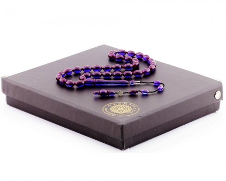 Hediye Kutulu Yedek İmame Habbeli Usta İşi Sıkma Kehribar Tesbih (Model-6) - Tesbihane