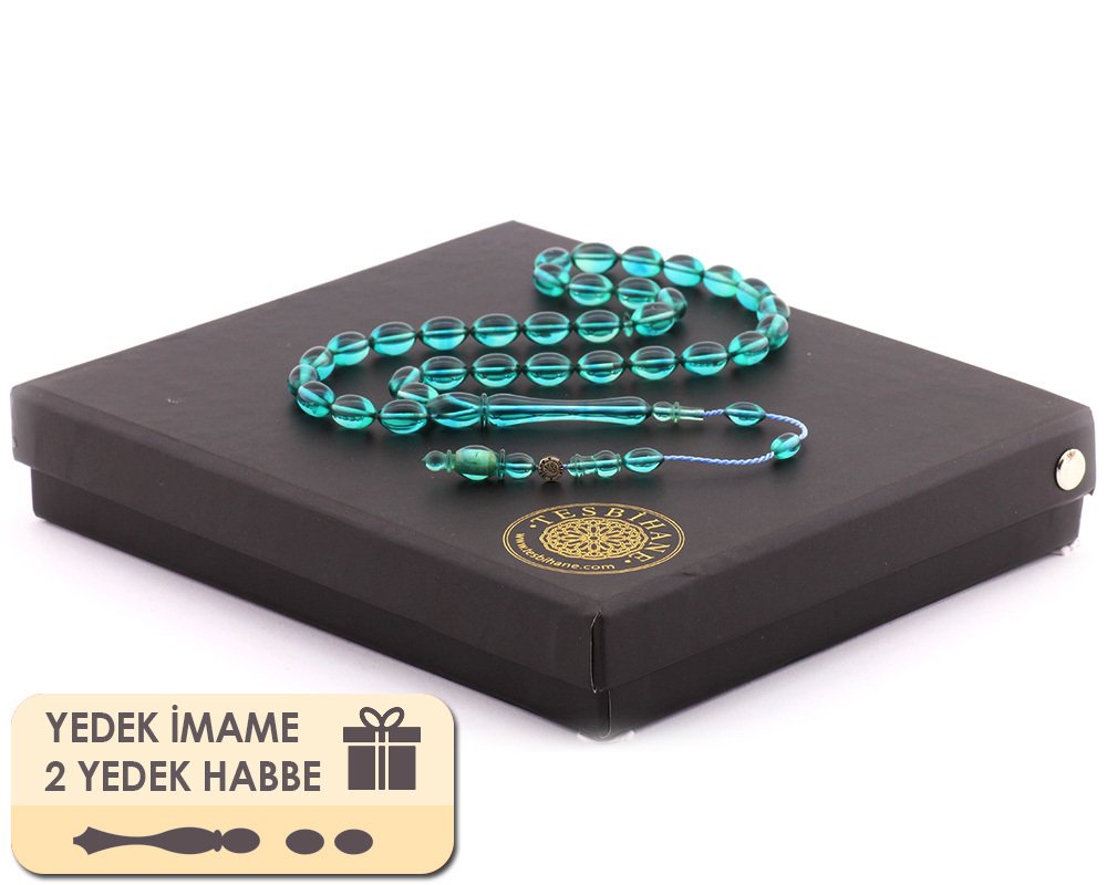 Hediye Kutulu Yedek İmame Habbeli Usta İşi Sıkma Kehribar Tesbih (Model-9) - 3