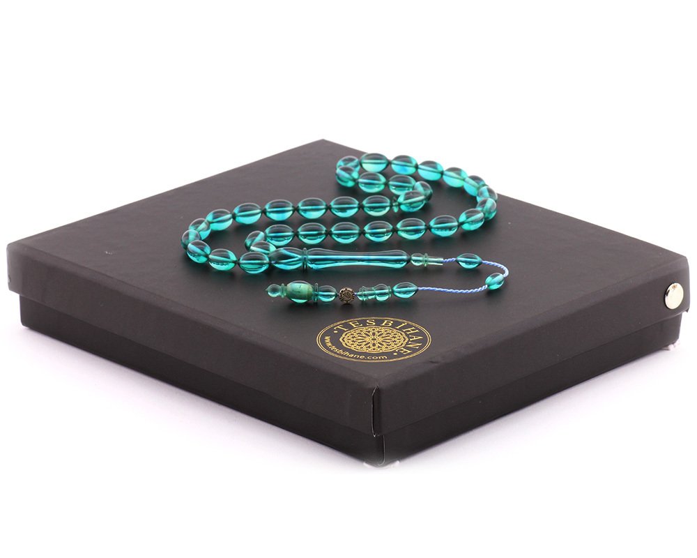 Hediye Kutulu Yedek İmame Habbeli Usta İşi Sıkma Kehribar Tesbih (Model-9) - 1
