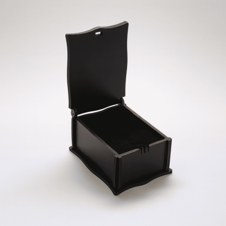 Siyah Ahşap Kolye Küpe Bileklik Set Hediye Takı Kutusu - Tesbihane