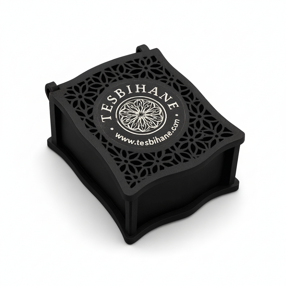 Siyah Ahşap Kolye Küpe Bileklik Set Hediye Takı Kutusu - 3