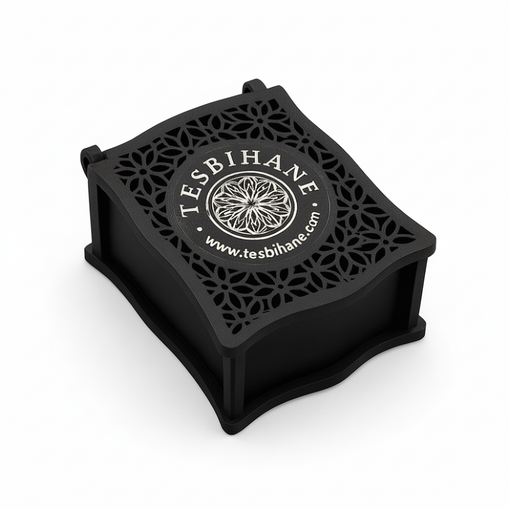 Hediye Notu Yazılı Siyah Ahşap Kolye Küpe Bileklik Set Takı Kutusu - M3 - 3