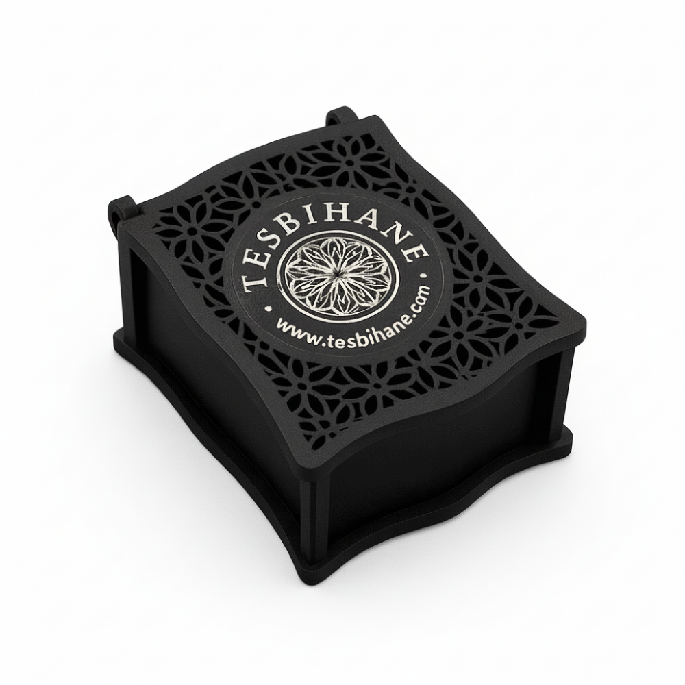 Hediye Notu Yazılı Siyah Ahşap Kolye Küpe Bileklik Set Takı Kutusu - M4 - 3