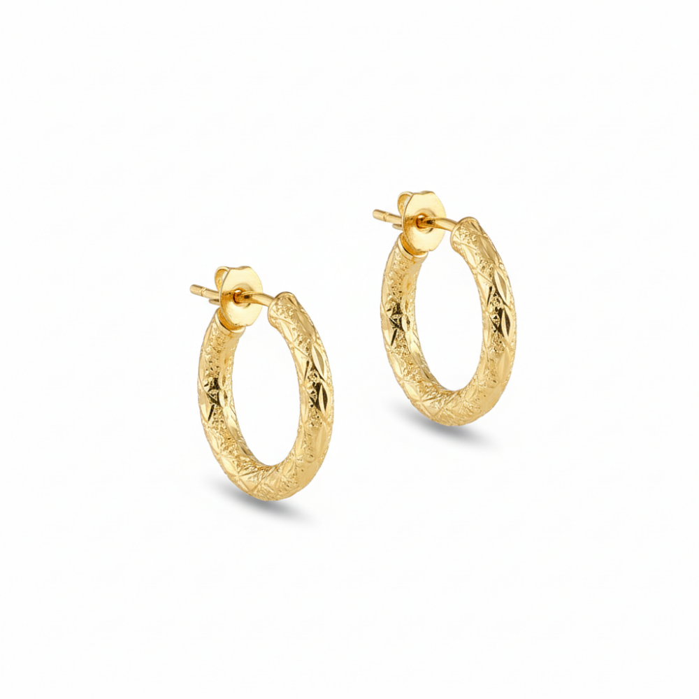 Helezon Tasarım Yarım Tur Altın Renk 925 Ayar Gümüş Kadın Küpe - 4