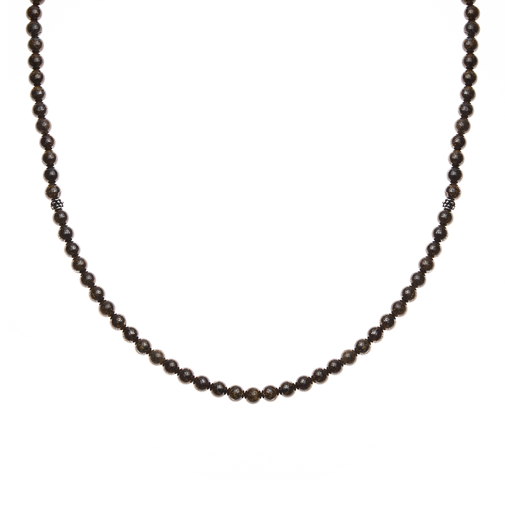 Bileklik Kolye Tesbih 3 ü 1 Arada 99 Taneli Çok Amaçlı Bronzit Doğaltaş Aksesuar - 8