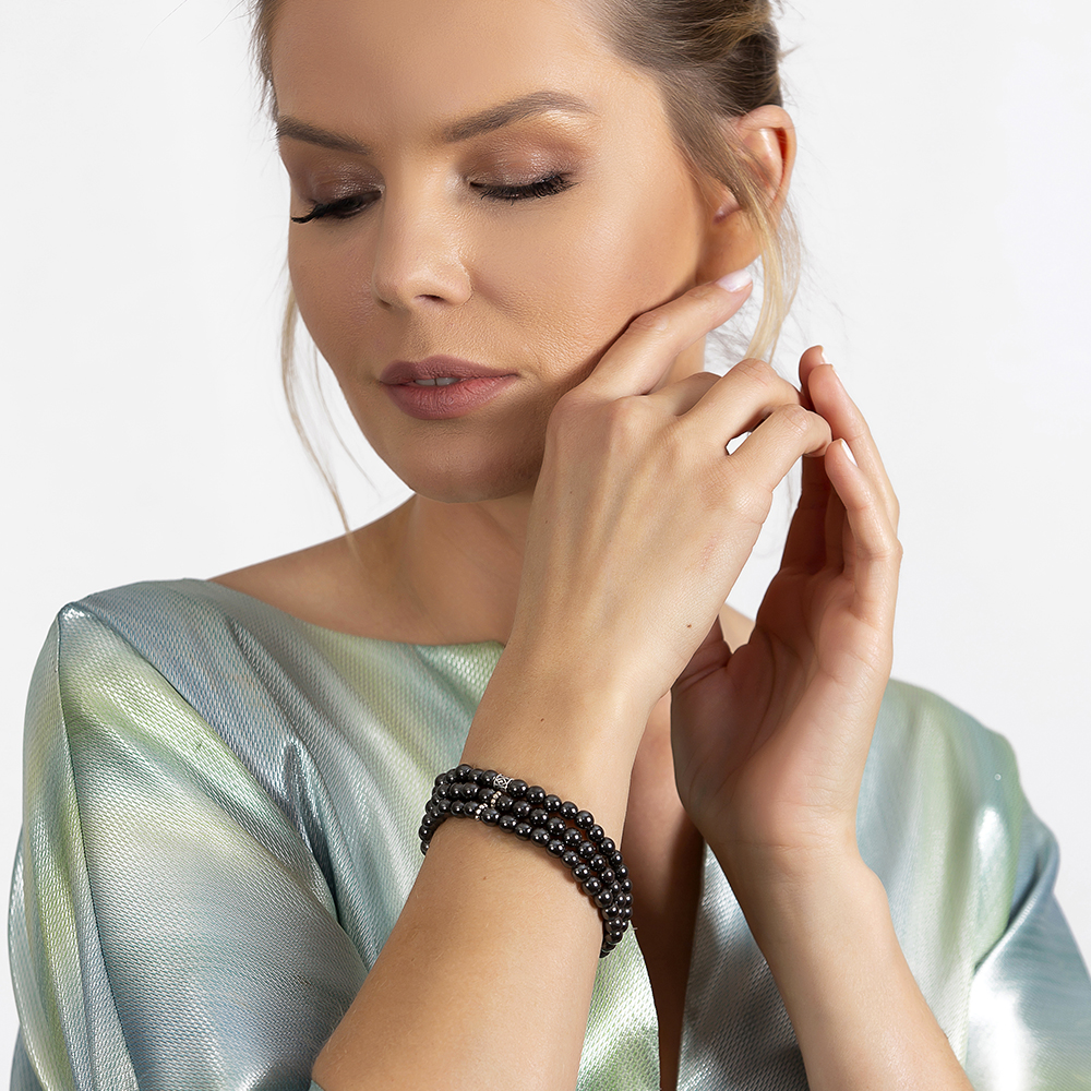 Bileklik Kolye Tesbih 3 ü 1 Arada 99 Taneli Çok Amaçlı Hematit Doğaltaş Takı - 2