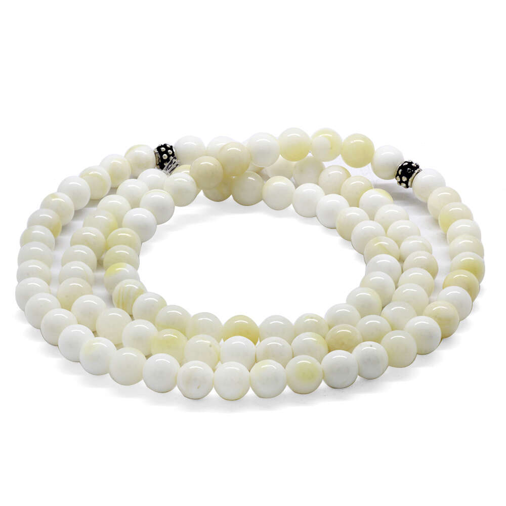 Bileklik Kolye Tesbih 3 ü 1 Arada 99 Taneli Çok Amaçlı Sedef Doğaltaş Aksesuar - 3