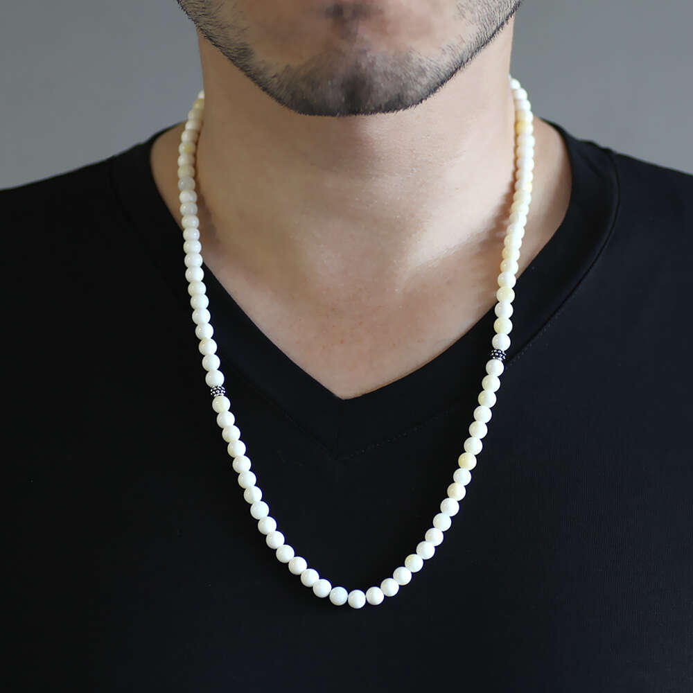 Bileklik Kolye Tesbih 3 ü 1 Arada 99 Taneli Çok Amaçlı Sedef Doğaltaş Takı - 5