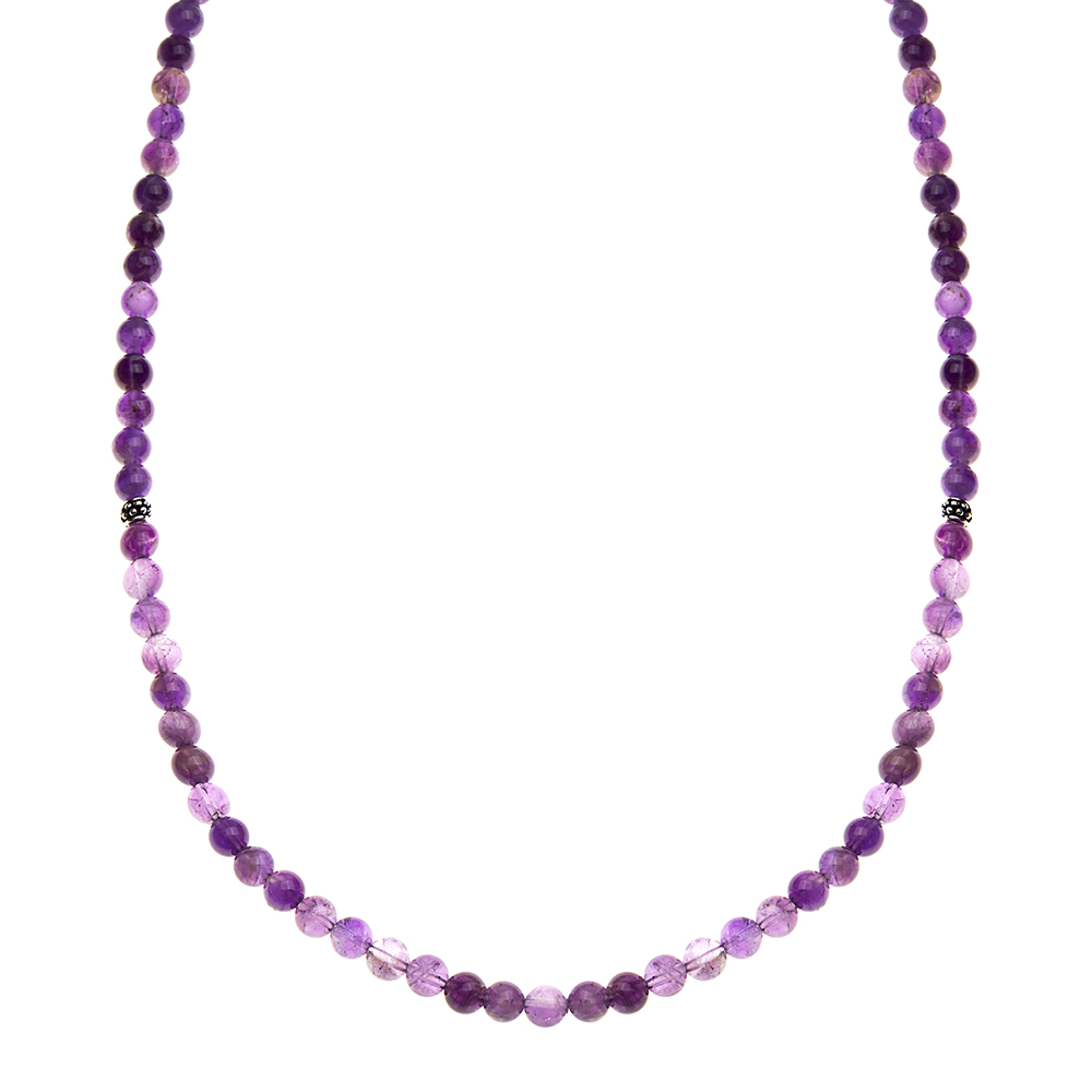 Bileklik Kolye Tesbih 3 ü 1 Arada 99 Taneli Çok Amaçlı Mor Ametist Doğaltaş Takı - 8