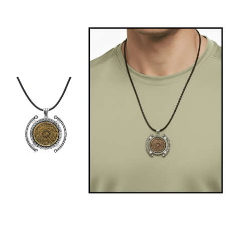 Hüsnü Hat İnşirah Suresi Yazılı İp Zincirli 925 Ayar Gümüş Madalyon Kolye - Tesbihane