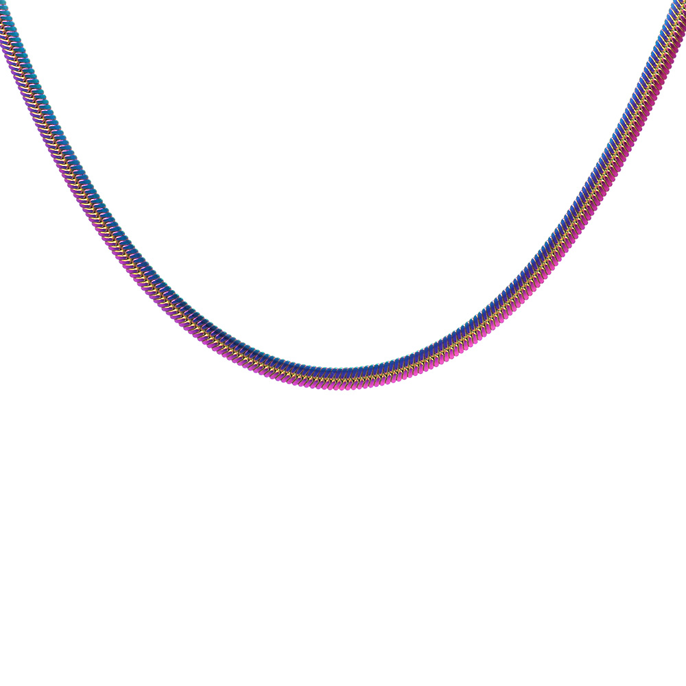 Kadın Çelik Zincir - Snake Model - Buz Mavi - 55 cm Uzunluk - 3,0 mm Genişlik - 2