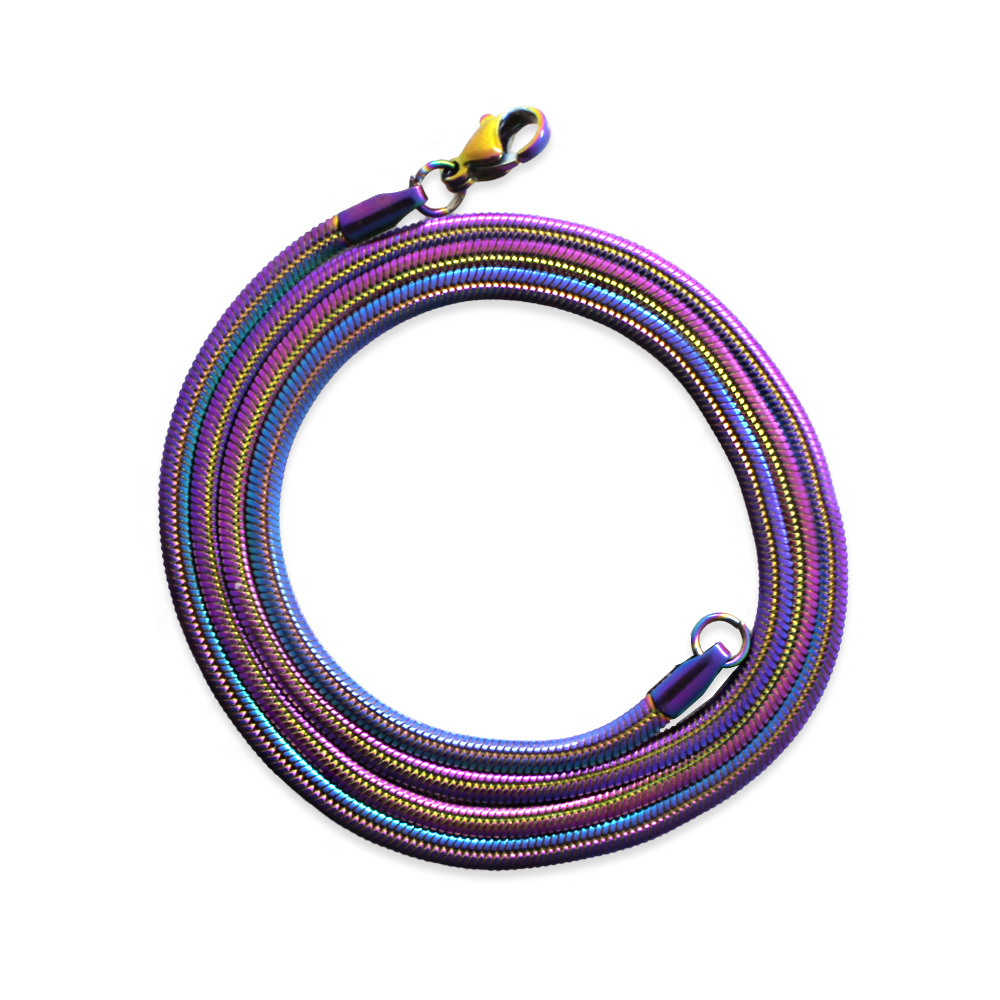 Kadın Çelik Zincir - Snake Model - Buz Mavi - 55 cm Uzunluk - 3,0 mm Genişlik - 1