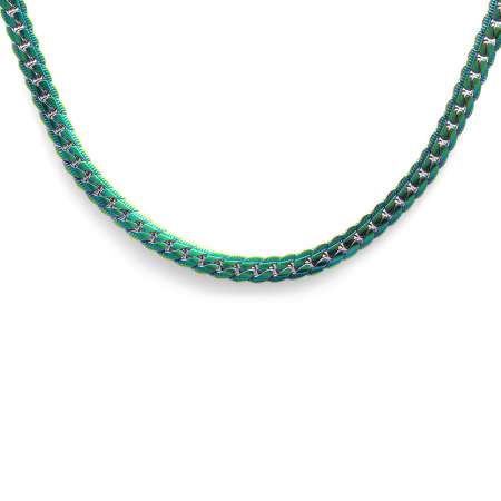 Buz Mavi Çelik Kadın Snake Zincir Kolye - Tesbihane