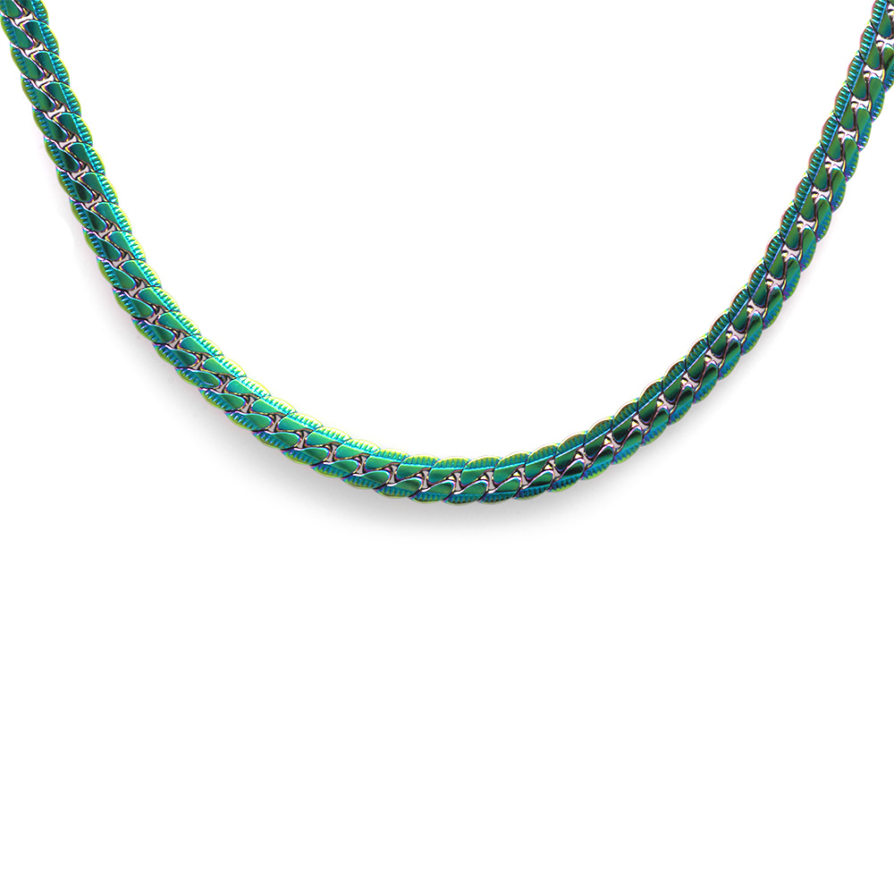 Kadın Çelik Zincir - Snake Model - Buz Mavi - 55 cm Uzunluk - 4,0 mm Genişlik - 2