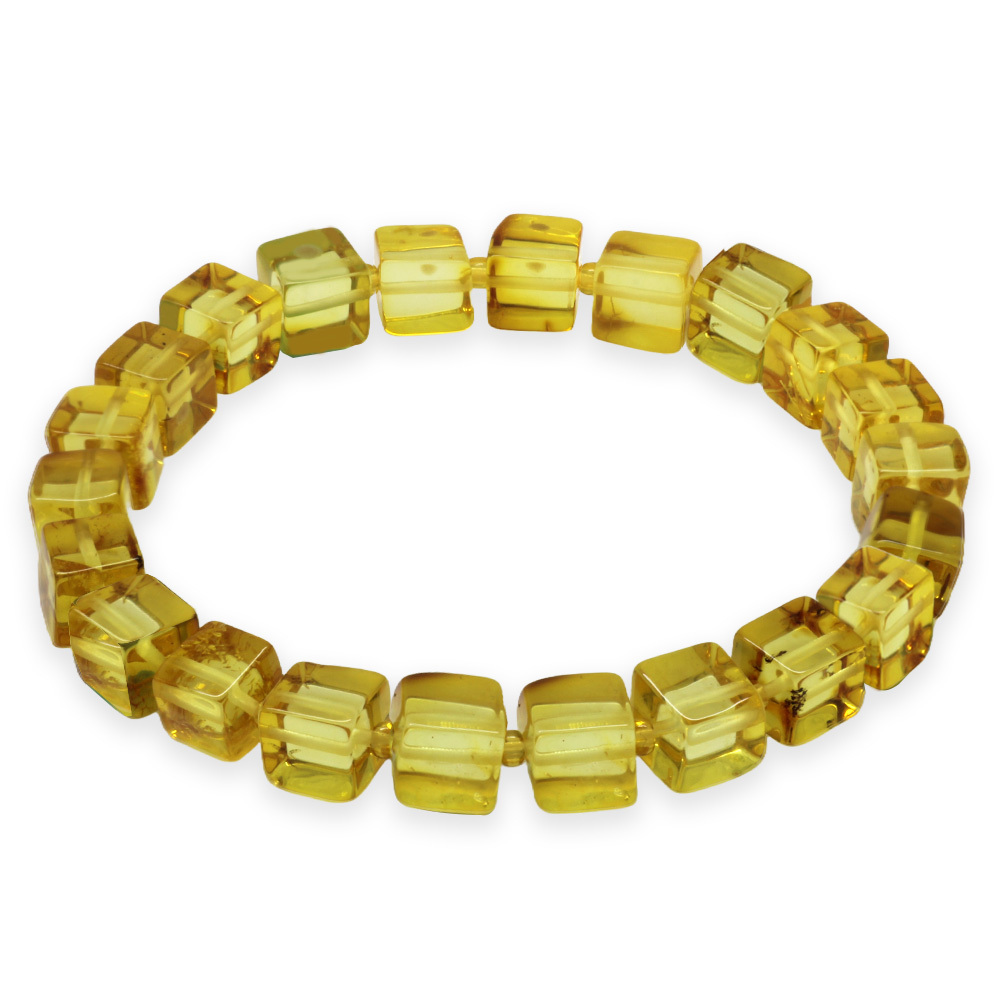 Ihlamur Rengi Küp Kesim Doğal Damla Kehribar Kadın Bileklik - 6