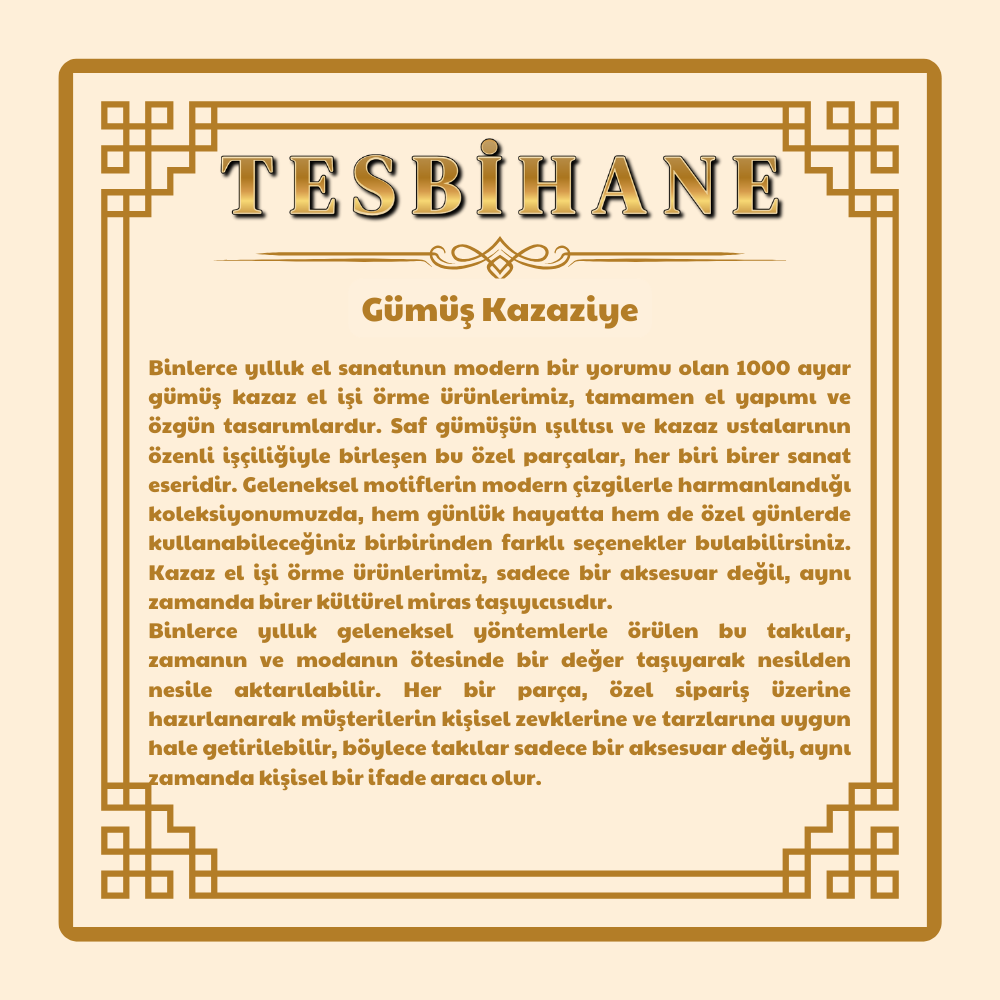 İlmek İlmek El Örgüsü Dört Sıra Geniş Tasarım Şık 1000 Ayar Gümüş Kazaz Erkek Bileklik - 5