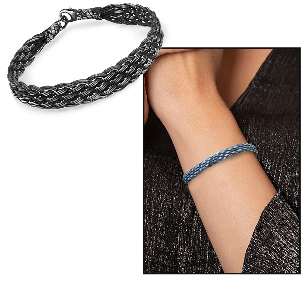 İlmek İlmek El Örgüsü Üç Sıralı Avangard 1000 Ayar Gümüş Kazaz Kadın Bileklik - 1