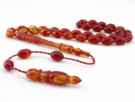 İmame İşçiliği Özel Sıkma Kehribar Tesbih - Tesbihane