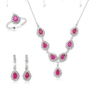 irkon Taşlı Damla Set | ST0660007 - 1