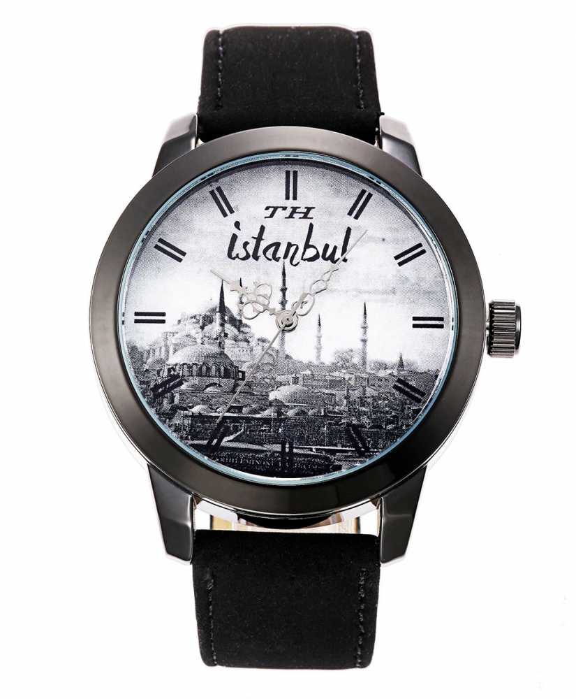 İstanbul Temalı Özel Tasarım Siyah TH Kol Saati - M2 - 1