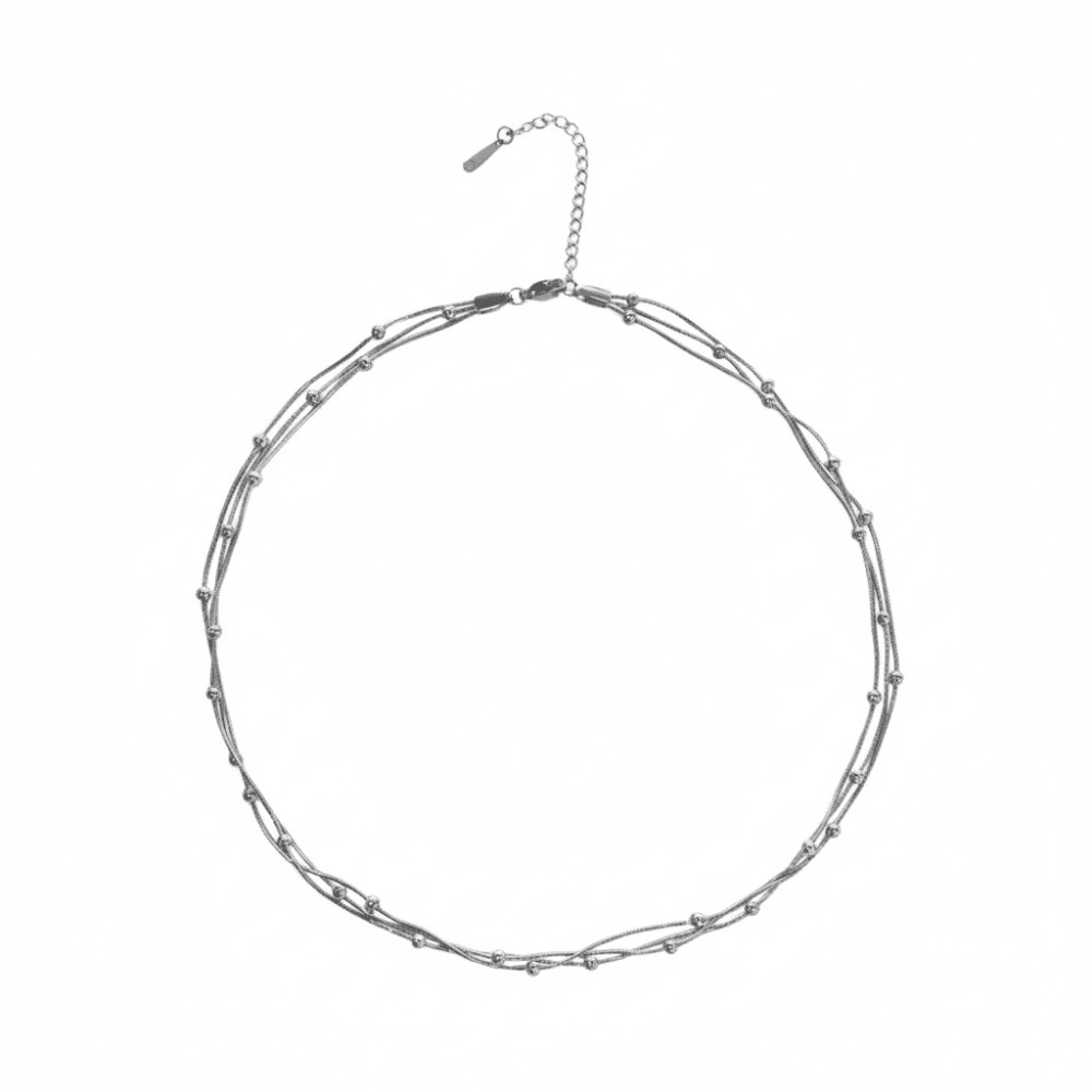 Kadın 3 lü Çelik Kolye - Toplu Snake Zincirli - Gümüş Renk - 5