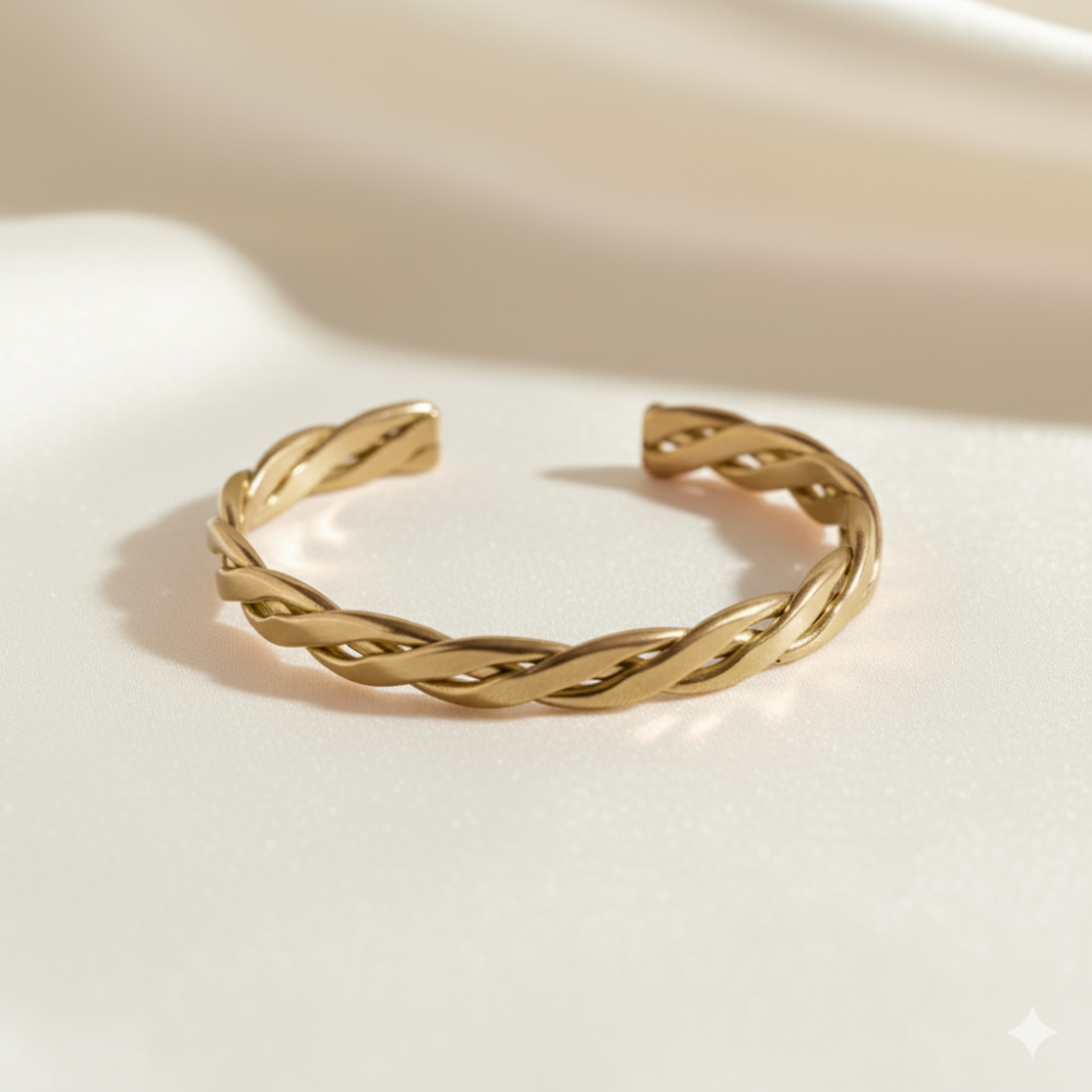 Kadın Bakır Bileklik - Otantik Burma Model - Ayarlanabilir Yapı - 3