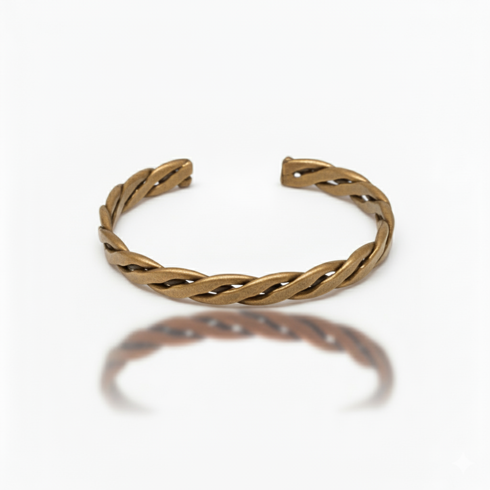 Kadın Bakır Bileklik - Otantik Burma Model - Ayarlanabilir Yapı - 4