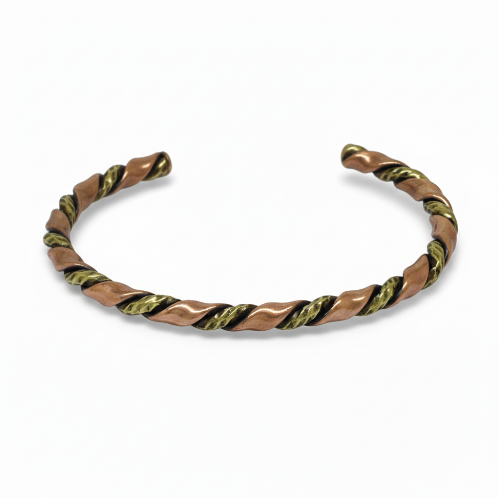 Kadın Bakır Pirinç Bileklik - Otantik Burma Tasarım - Ayarlanabilir Yapı - 5