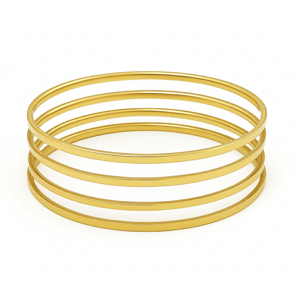 Kadın Çelik Ajda Bileklik - 4 lü Model - Altın Renk - 4