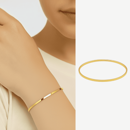 Kadın Çelik Ajda Bileklik - Tekli Model - Altın Renk - Tesbihane