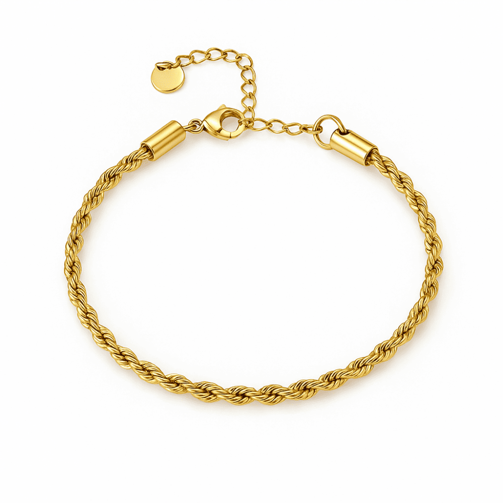 Kadın Çelik Bileklik - Burma Model - Altın Renk - 4