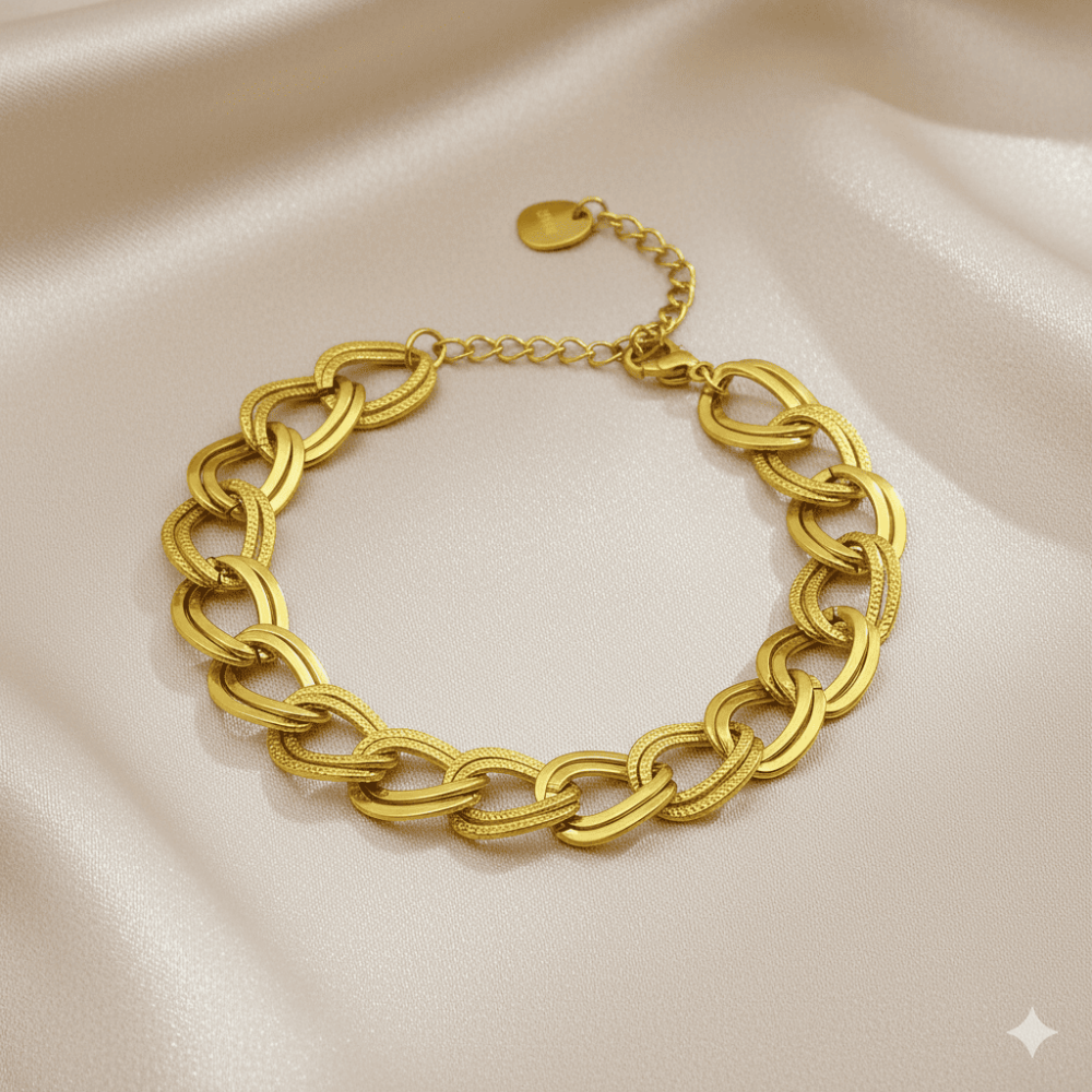 Kadın Çelik Bileklik - Nonna Model - Altın Renk - 3
