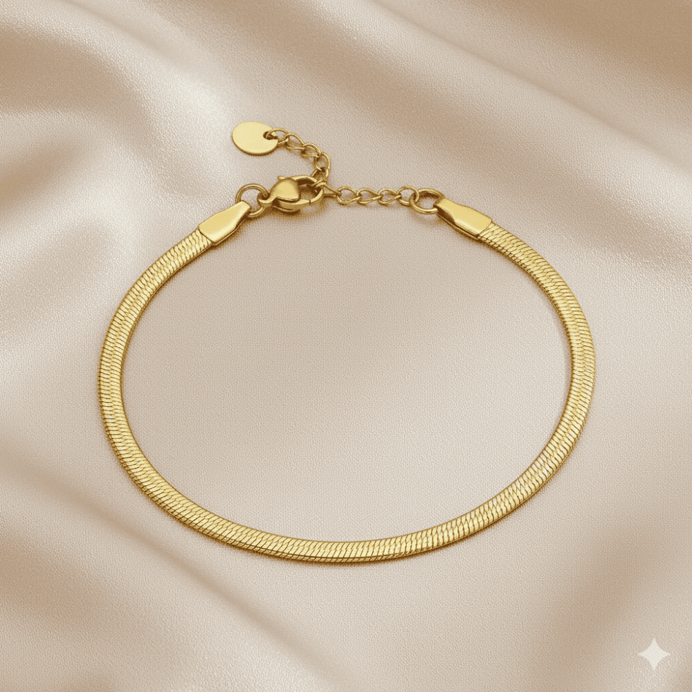 Kadın Çelik Bileklik - Snake Model - Altın Renk - 3