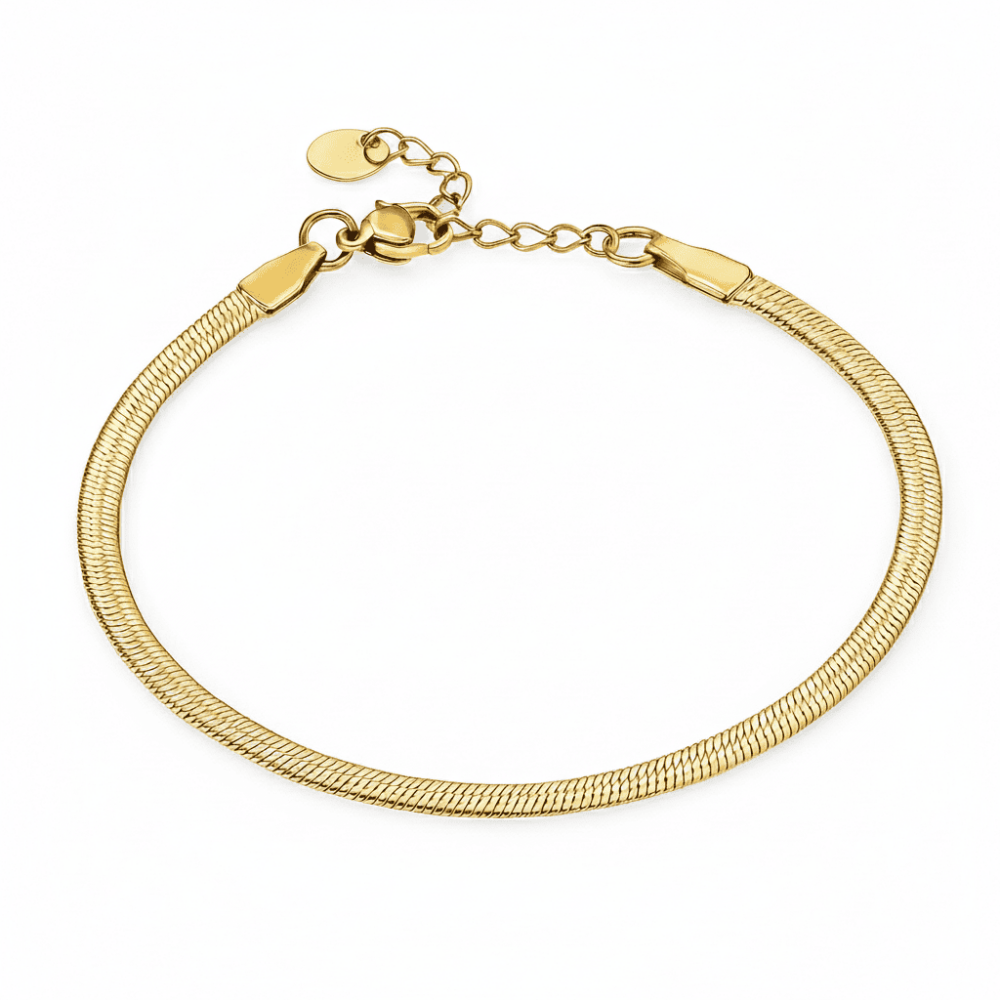 Kadın Çelik Bileklik - Snake Model - Altın Renk - 4