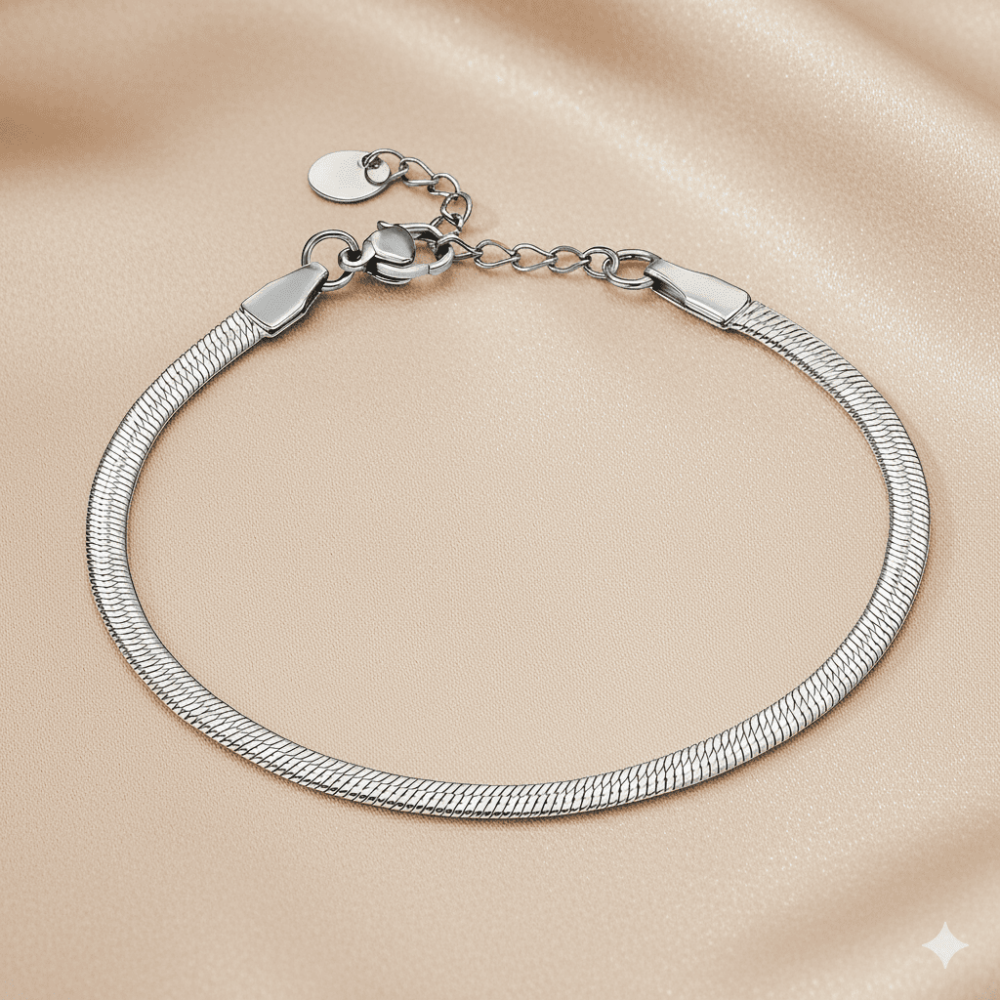 Kadın Çelik Bileklik - Snake Model - Gümüş Renk - 3