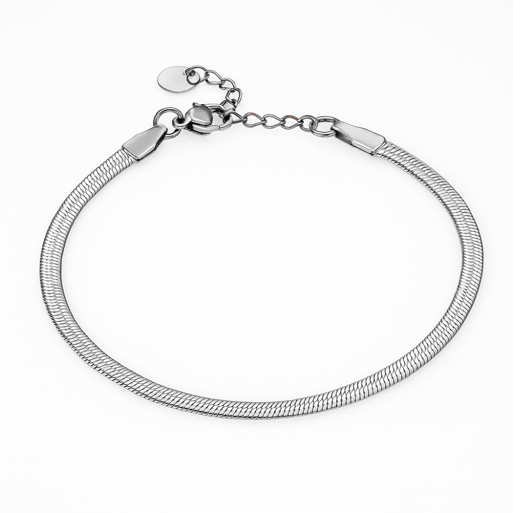 Kadın Çelik Bileklik - Snake Model - Gümüş Renk - 4