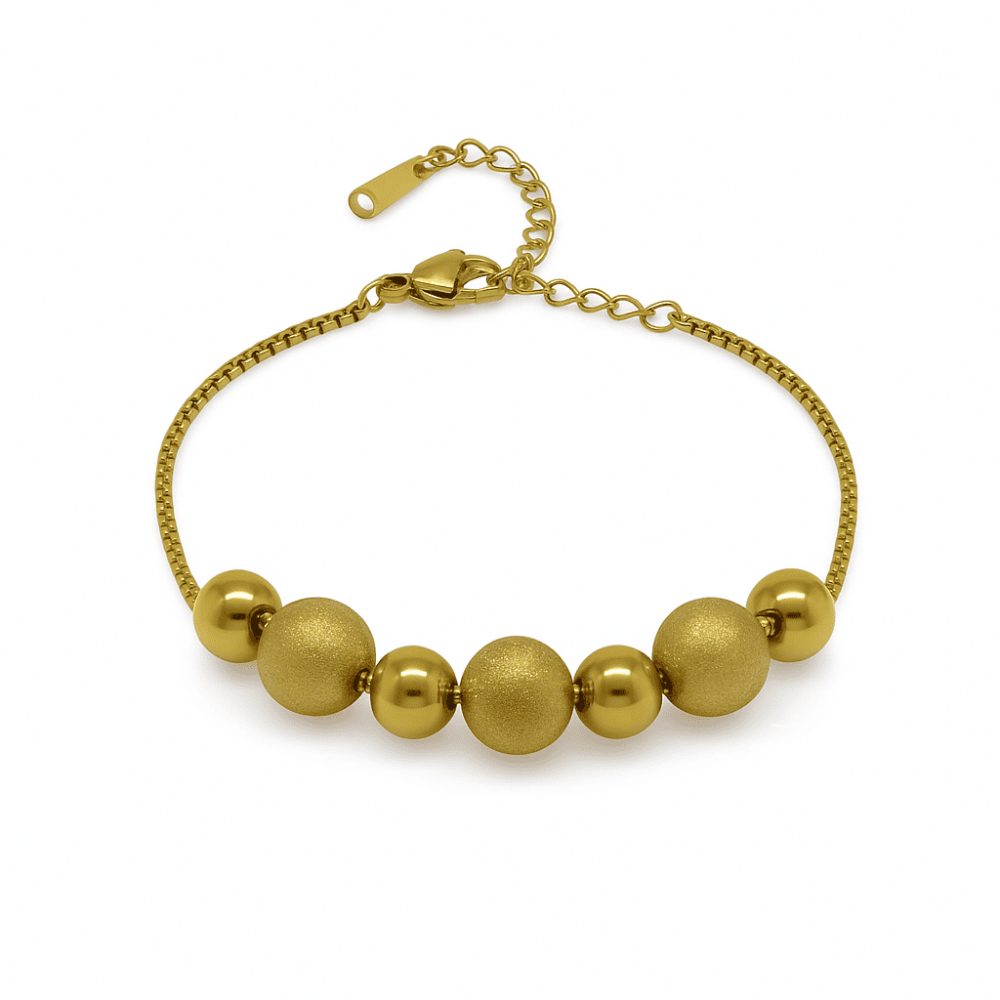 Kadın Çelik Bileklik - Toplu Box Model - Altın Renk - 4