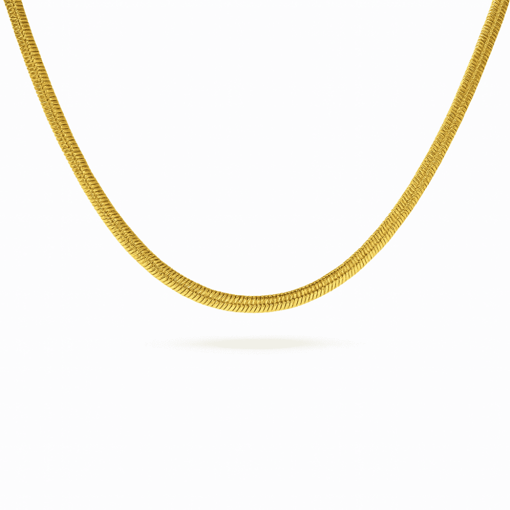 Kadın Çelik Zincir - Snake Model - Altın Renk - 40 cm Uzunluk - 3,3 mm Genişlik - 6