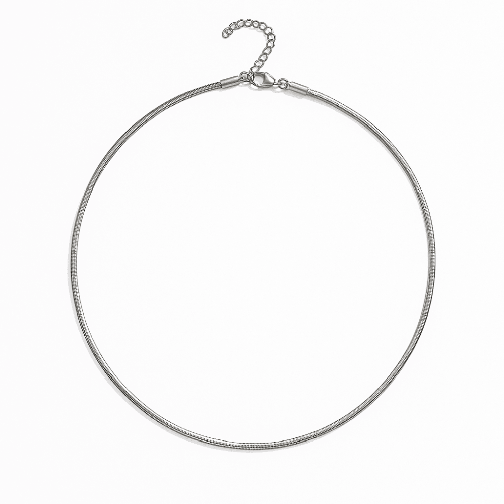 Kadın Çelik Zincir - Snake Model - Gümüş Renk - 40 cm Uzunluk - 3,3 mm Genişlik - 4