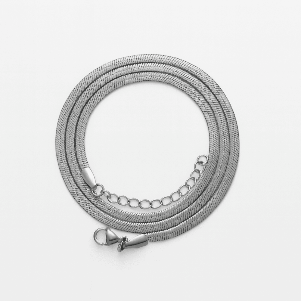 Kadın Çelik Zincir - Snake Model - Gümüş Renk - 40 cm Uzunluk - 3,3 mm Genişlik - 5