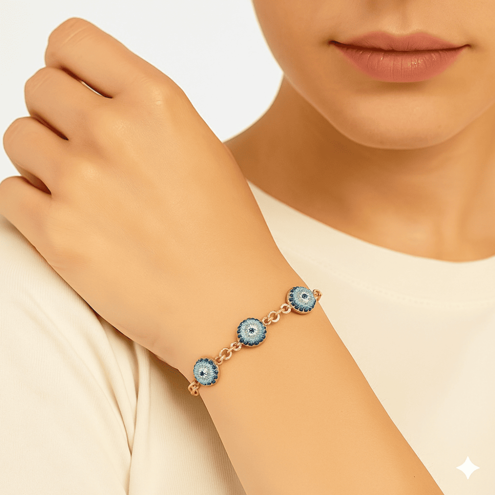 Kadın Tam Tur Xuping Bileklik - Doch Model - Multicolor Zirkon Taşlı - Altın Renk - 2